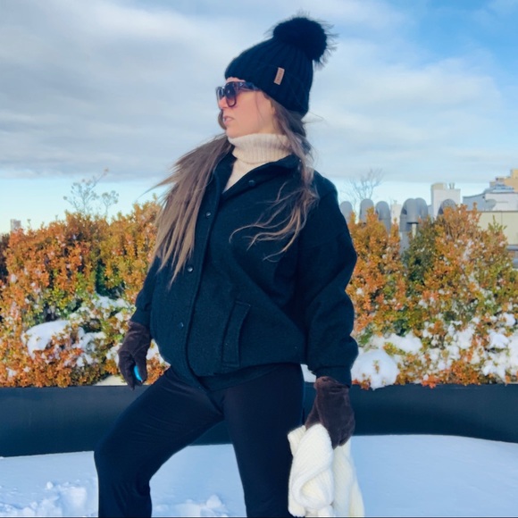 New Wool Pea Coat Vintage England Bomber Button Down Black Jacket - Picture 4 of 16